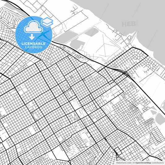 Layered PDF map of Quilmes, Argentina