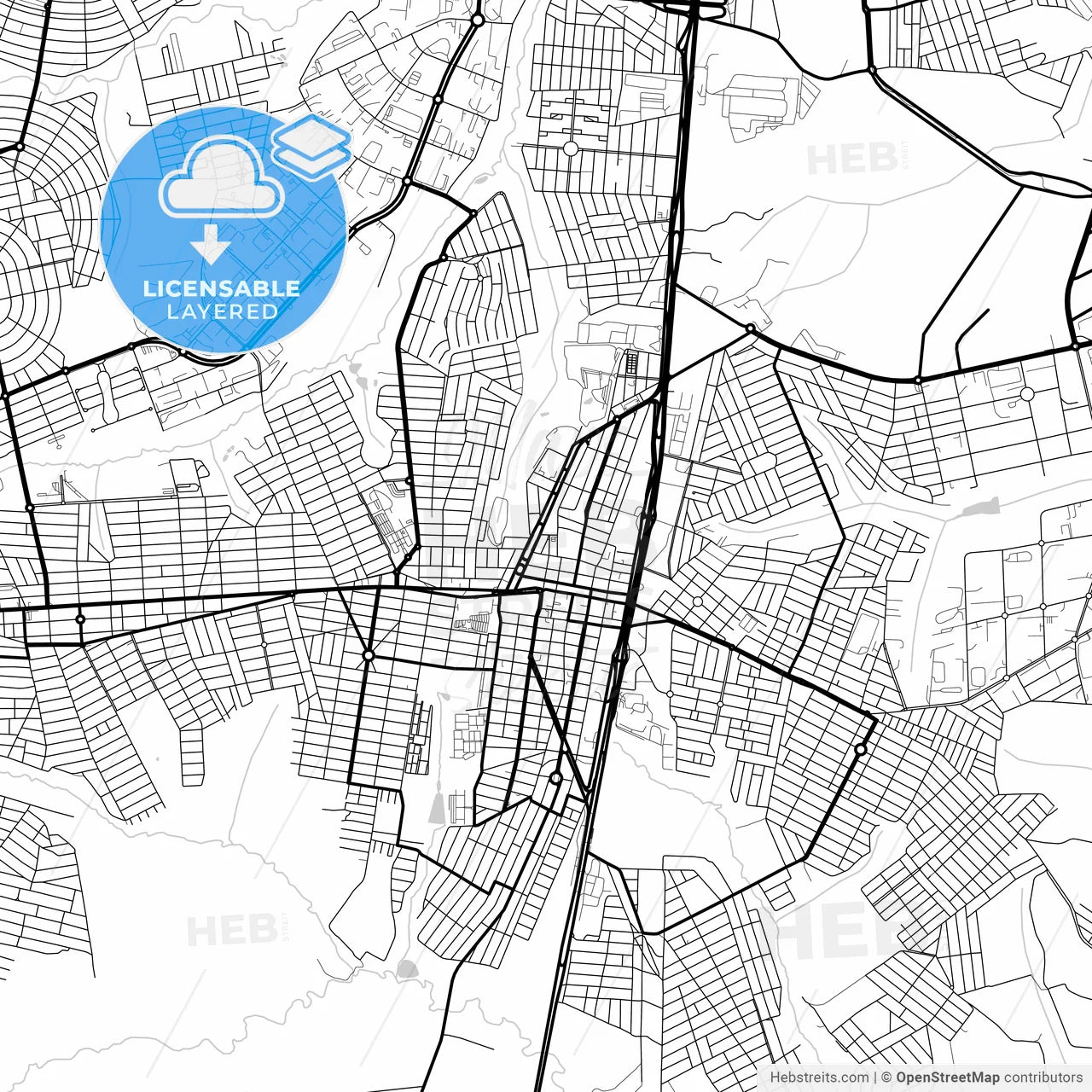 Layered PDF map of Aparecida de Goiania, Brazil
