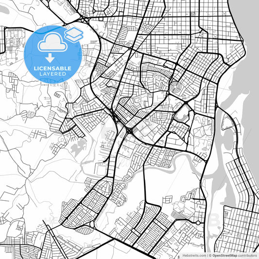 Layered PDF map of Aracaju, Brazil