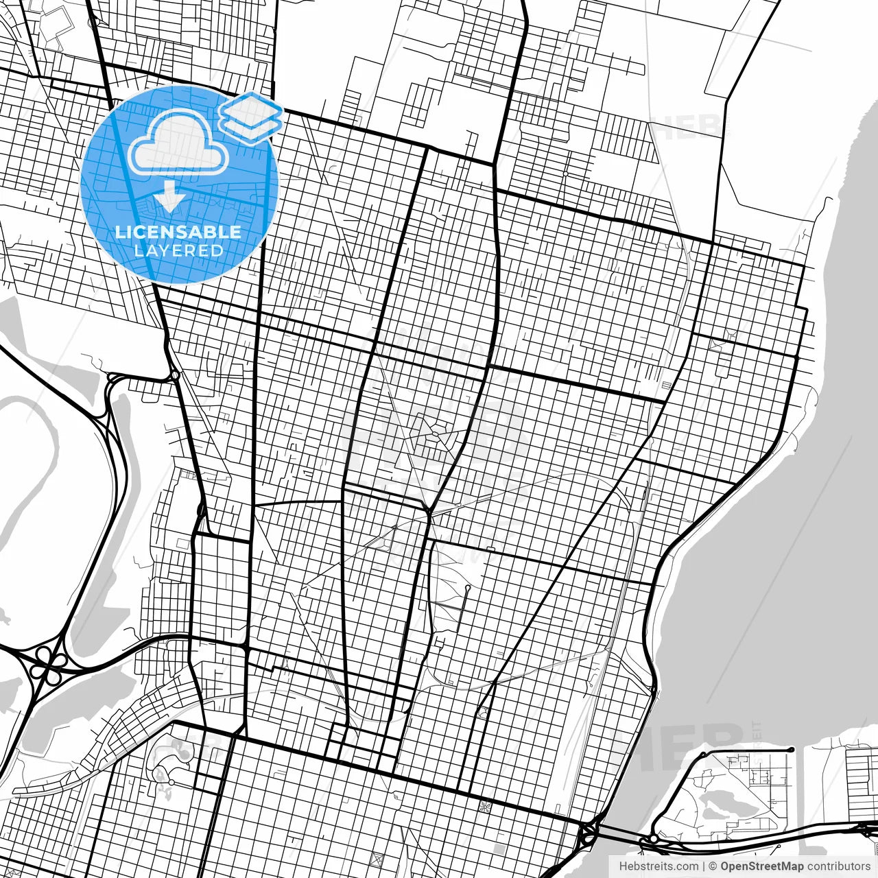 Layered PDF map of Santa Fe de la Vera Cruz, Argentina