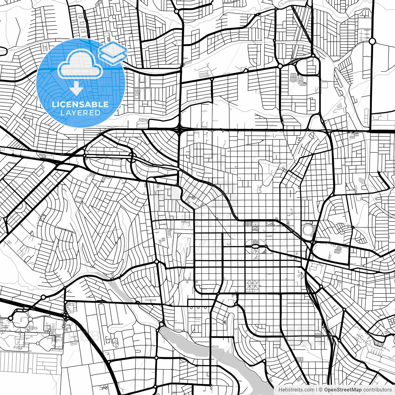 Layered PDF map of Londrina, Brazil