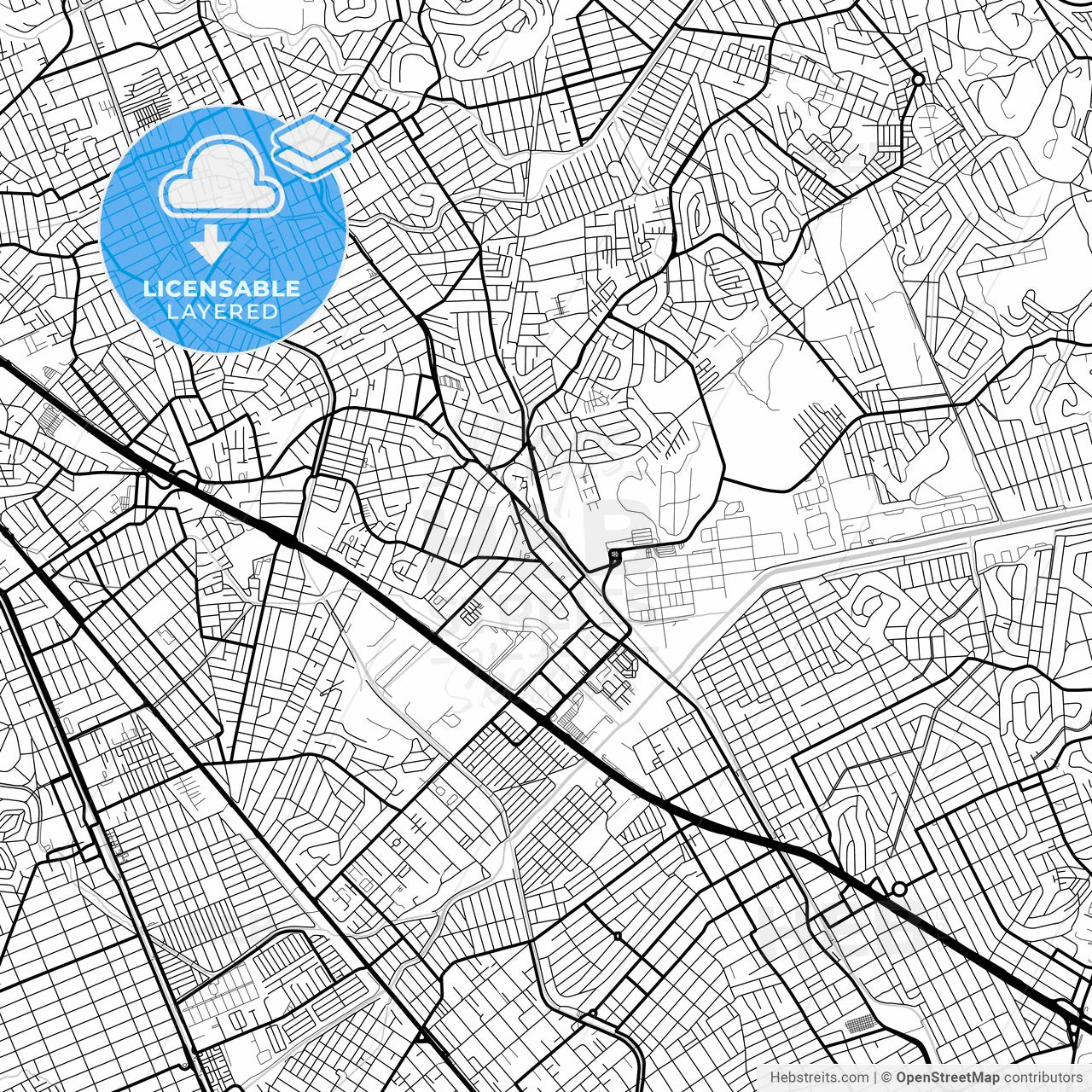 Layered PDF map of Belford Roxo, Brazil