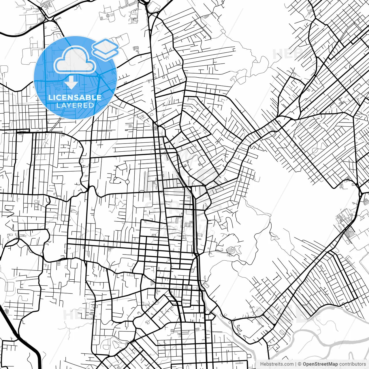 Layered PDF map of Joinville, Brazil
