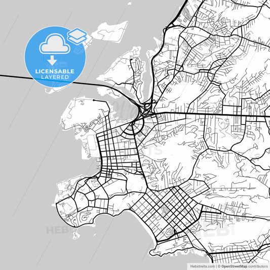 Layered PDF map of Niteroi, Brazil