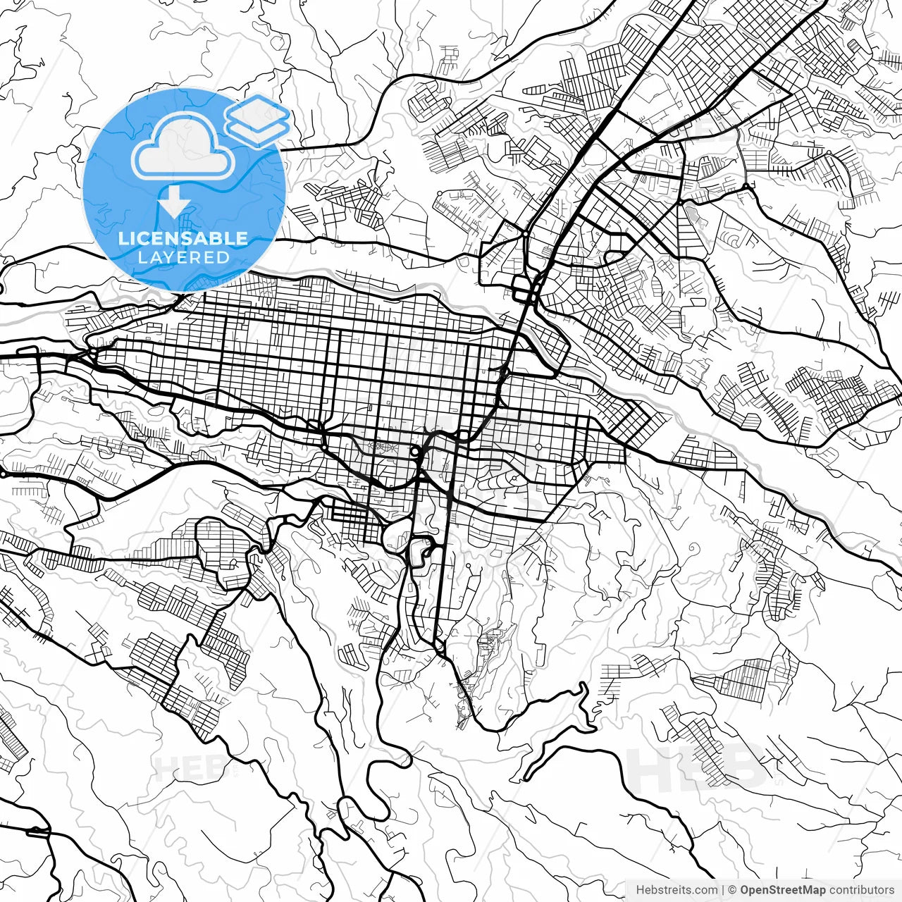 Layered PDF map of Pereira, Colombia