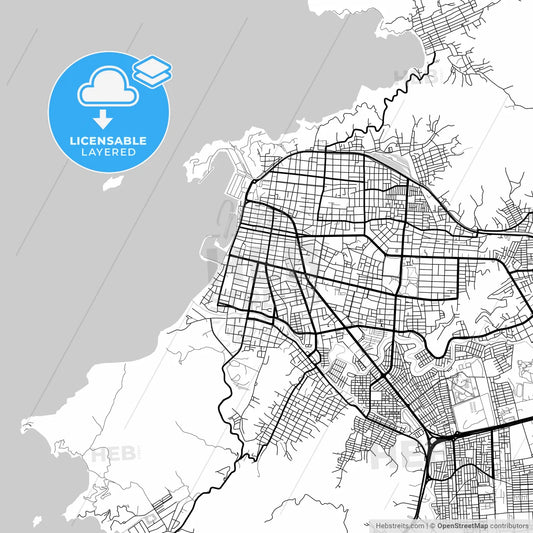 Layered PDF map of Santa Marta, Colombia