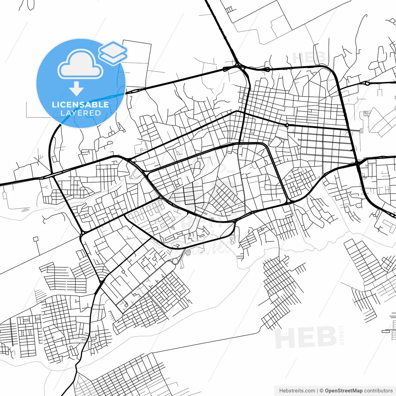 Layered PDF map of Maturin, Venezuela
