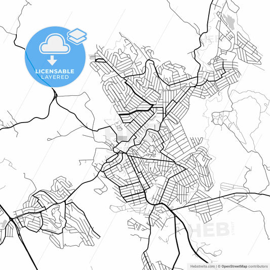 Layered PDF map of Ribeirao das Neves, Brazil