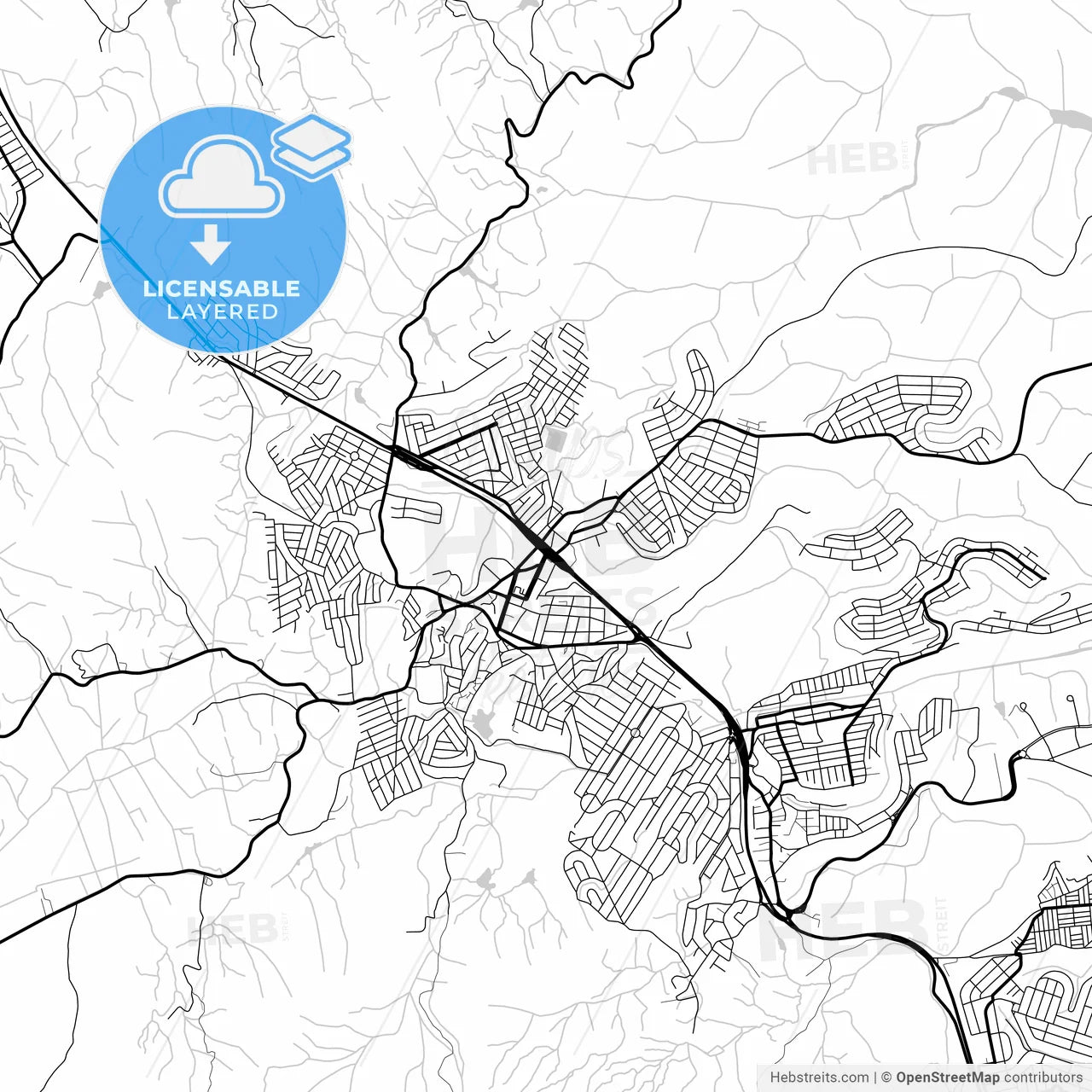 Layered PDF map of Serra, Brazil