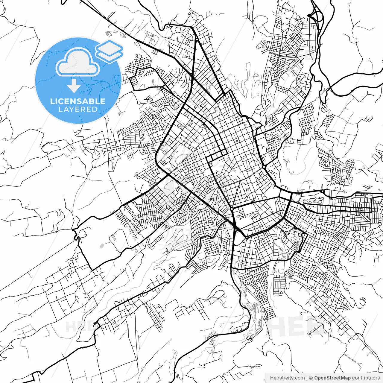 Layered PDF map of Pasto, Colombia