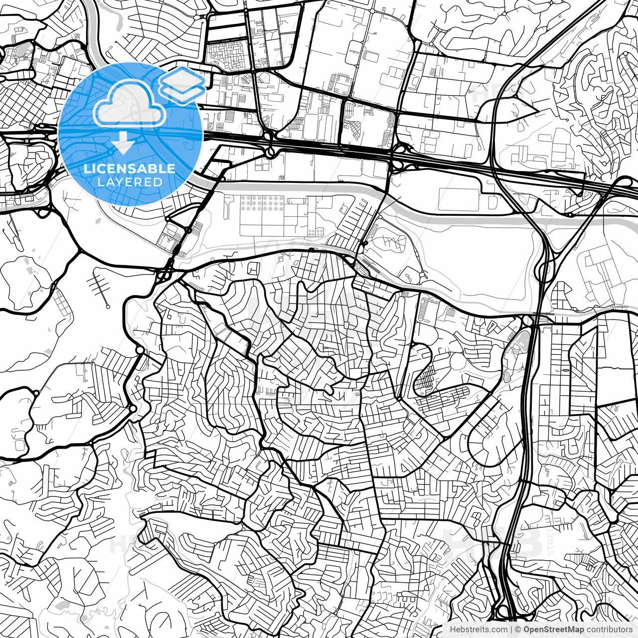 Layered PDF map of Carapicuiba, Brazil