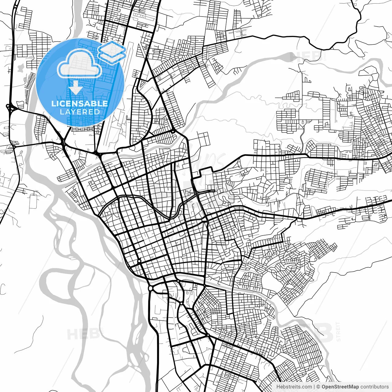Layered PDF map of Neiva, Colombia