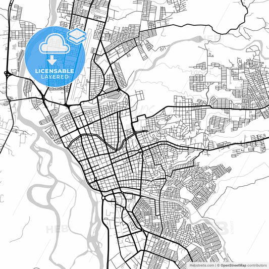 Layered PDF map of Neiva, Colombia