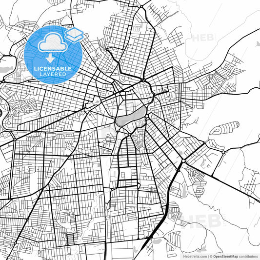 Layered PDF map of Campina Grande, Brazil