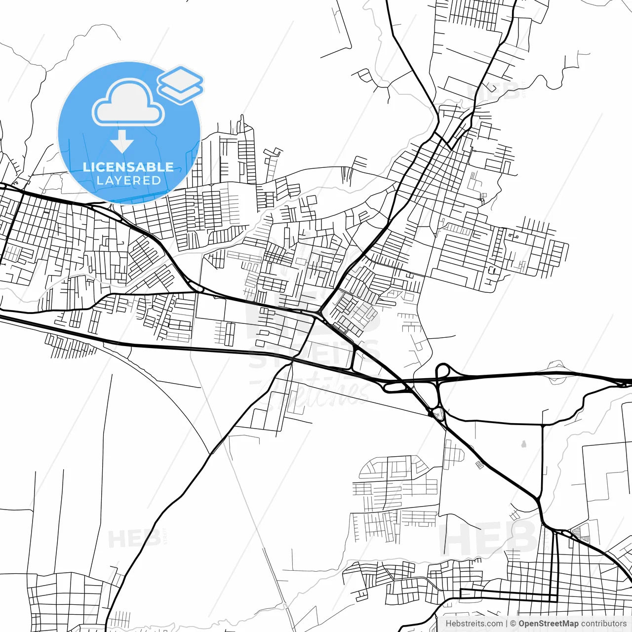 Layered PDF map of Turmero, Venezuela
