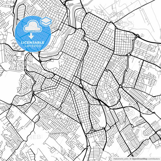 Layered PDF map of Piracicaba, Brazil