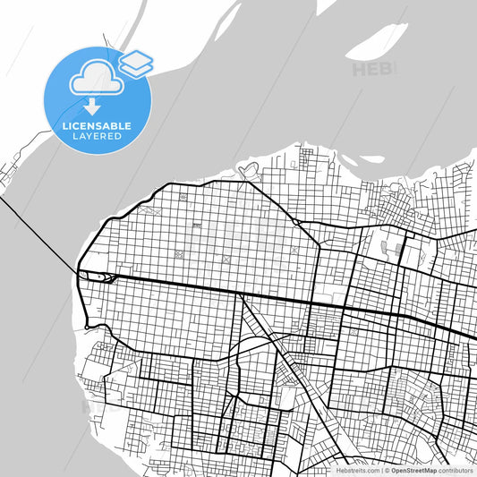Layered PDF map of Corrientes, Argentina