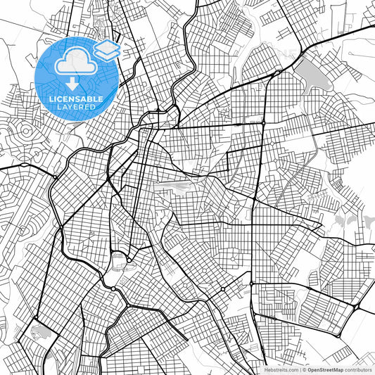 Layered PDF map of Montes Claros, Brazil