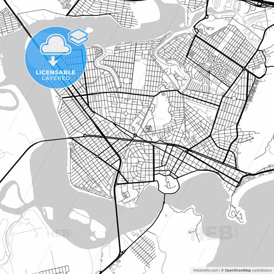 Layered PDF map of Sao Vicente, Brazil