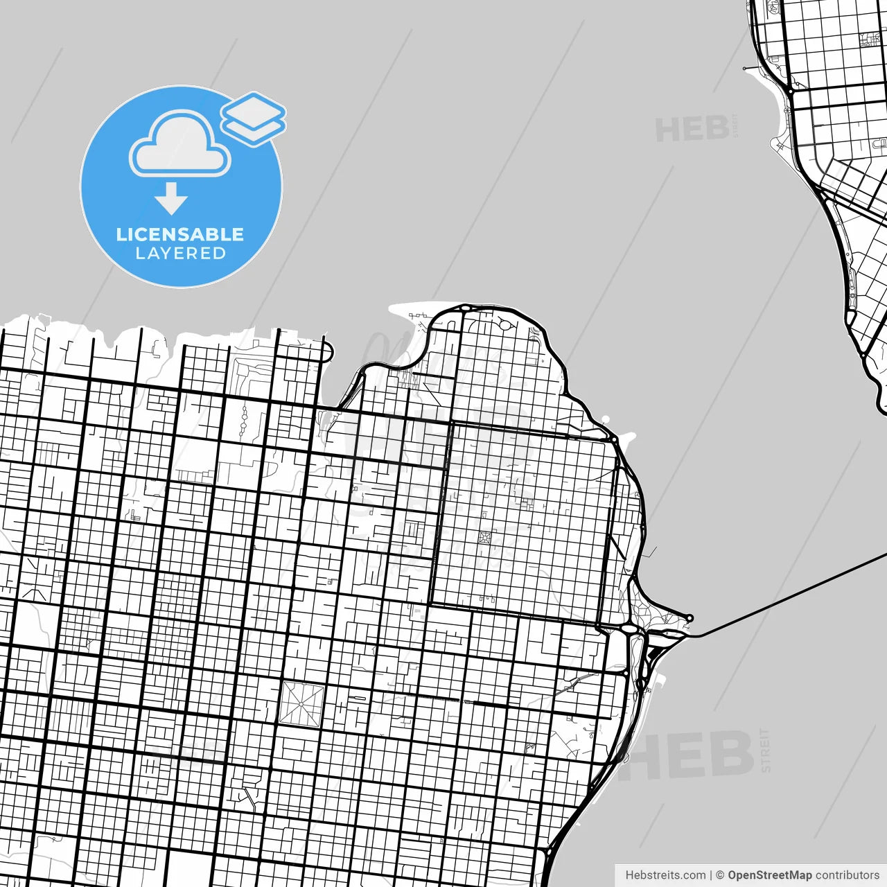 Layered PDF map of Posadas, Argentina