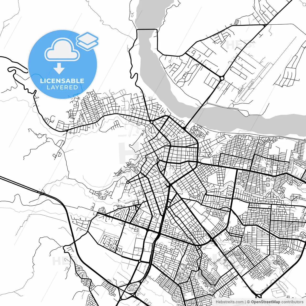 Layered PDF map of Villavicencio, Colombia
