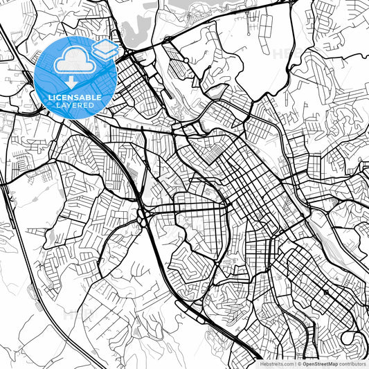 Layered PDF map of Jundiai, Brazil