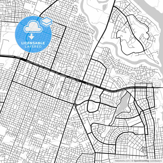 Layered PDF map of Ciudad del Este, Paraguay