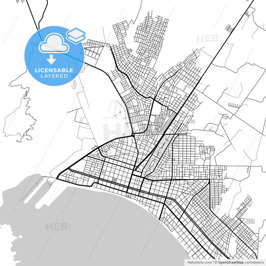 Layered PDF map of Chimbote, Peru