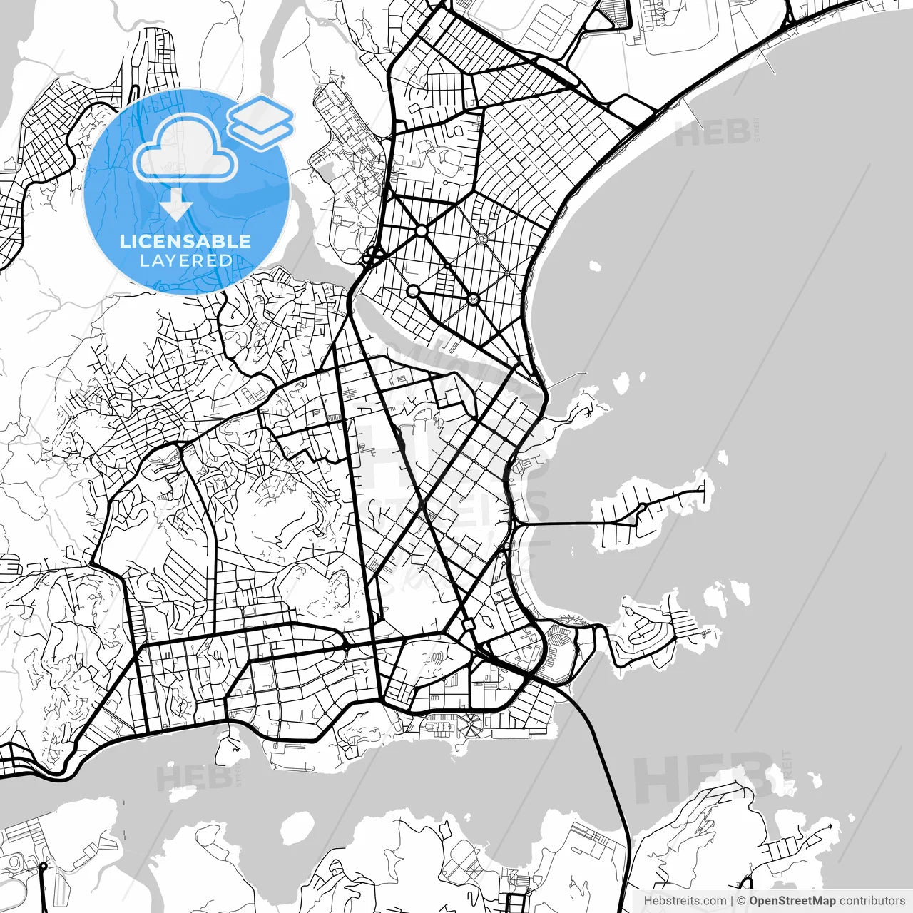 Layered PDF map of Vitoria, Brazil