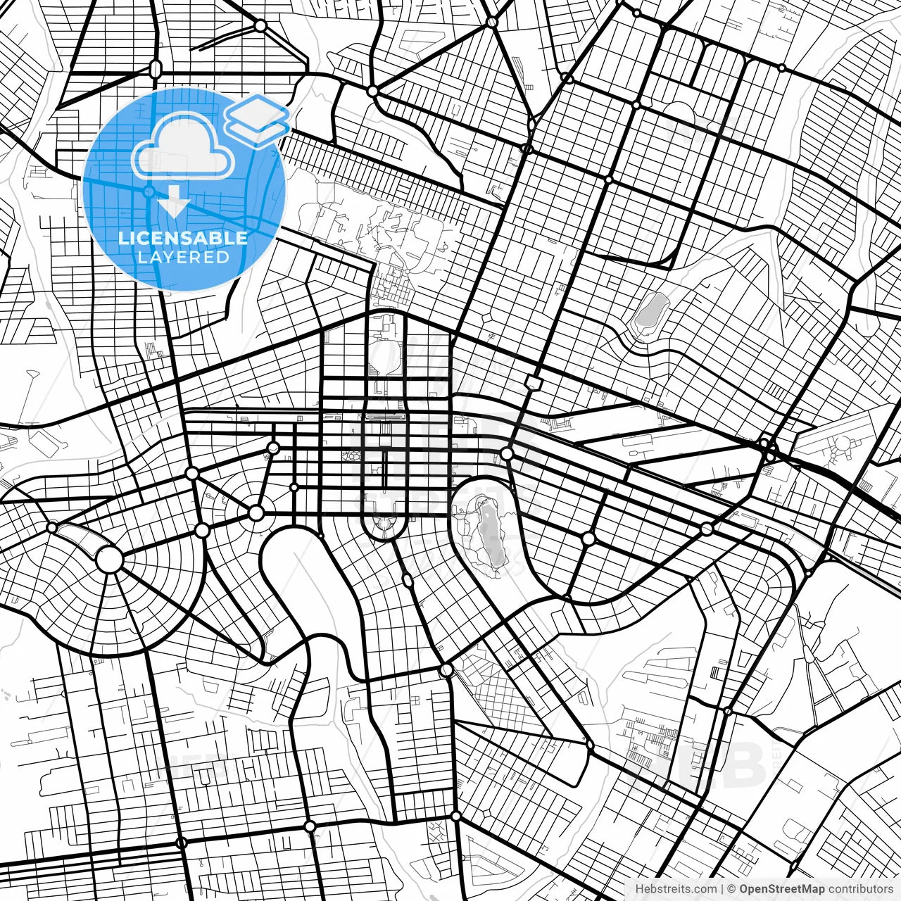 Layered PDF map of Maringa, Brazil