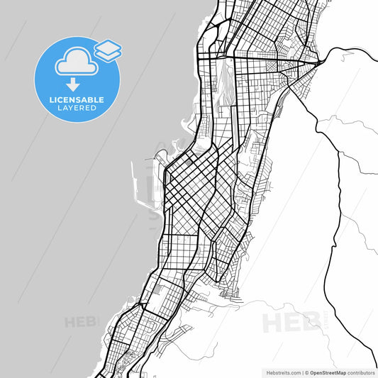 Layered PDF map of Antofagasta, Chile