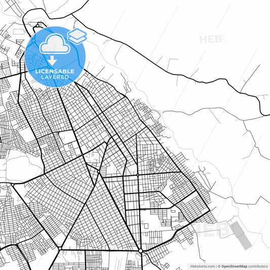 Layered PDF map of Valledupar, Colombia