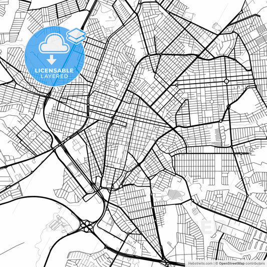 Layered PDF map of Franca, Brazil