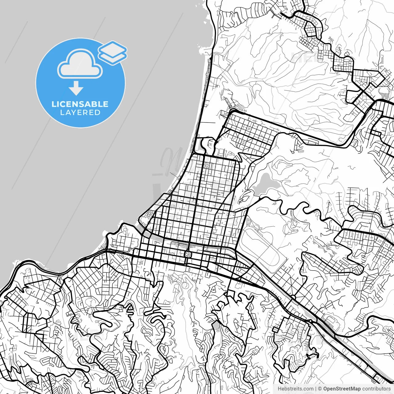 Layered PDF map of Vina del Mar, Chile