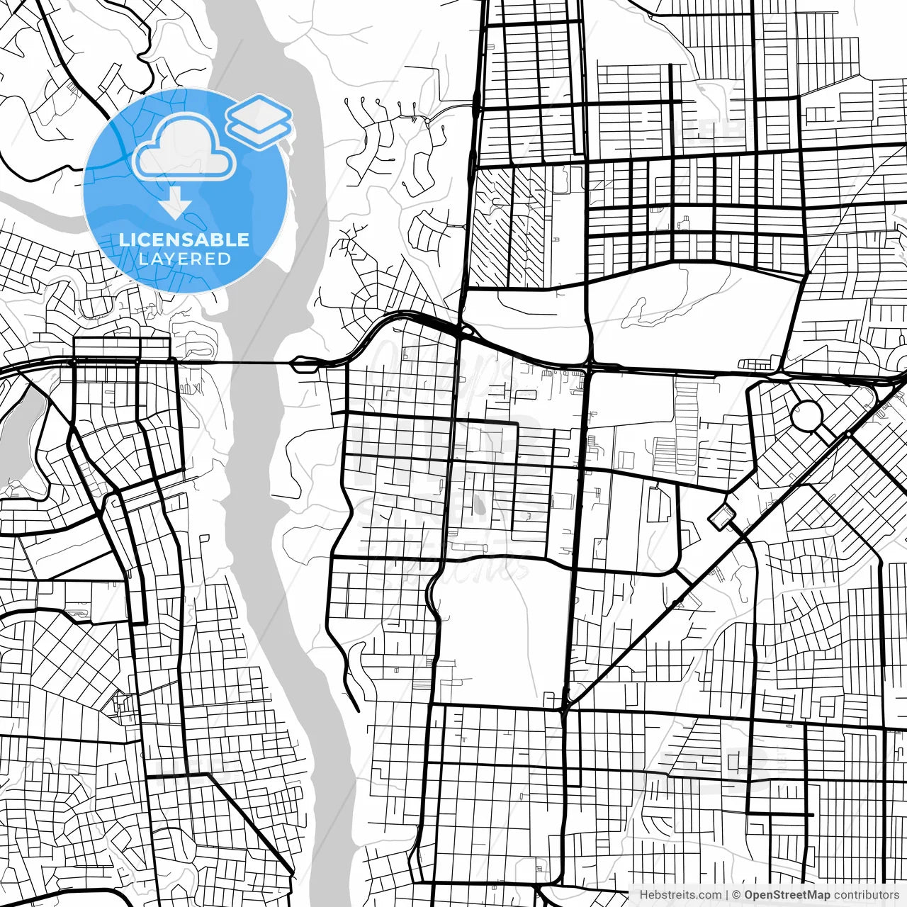 Layered PDF map of Foz do Iguacu, Brazil