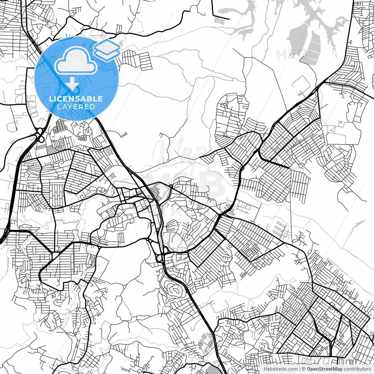 Layered PDF map of Paulista, Brazil