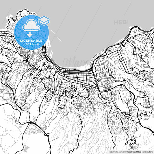 Layered PDF map of Valparaiso, Chile