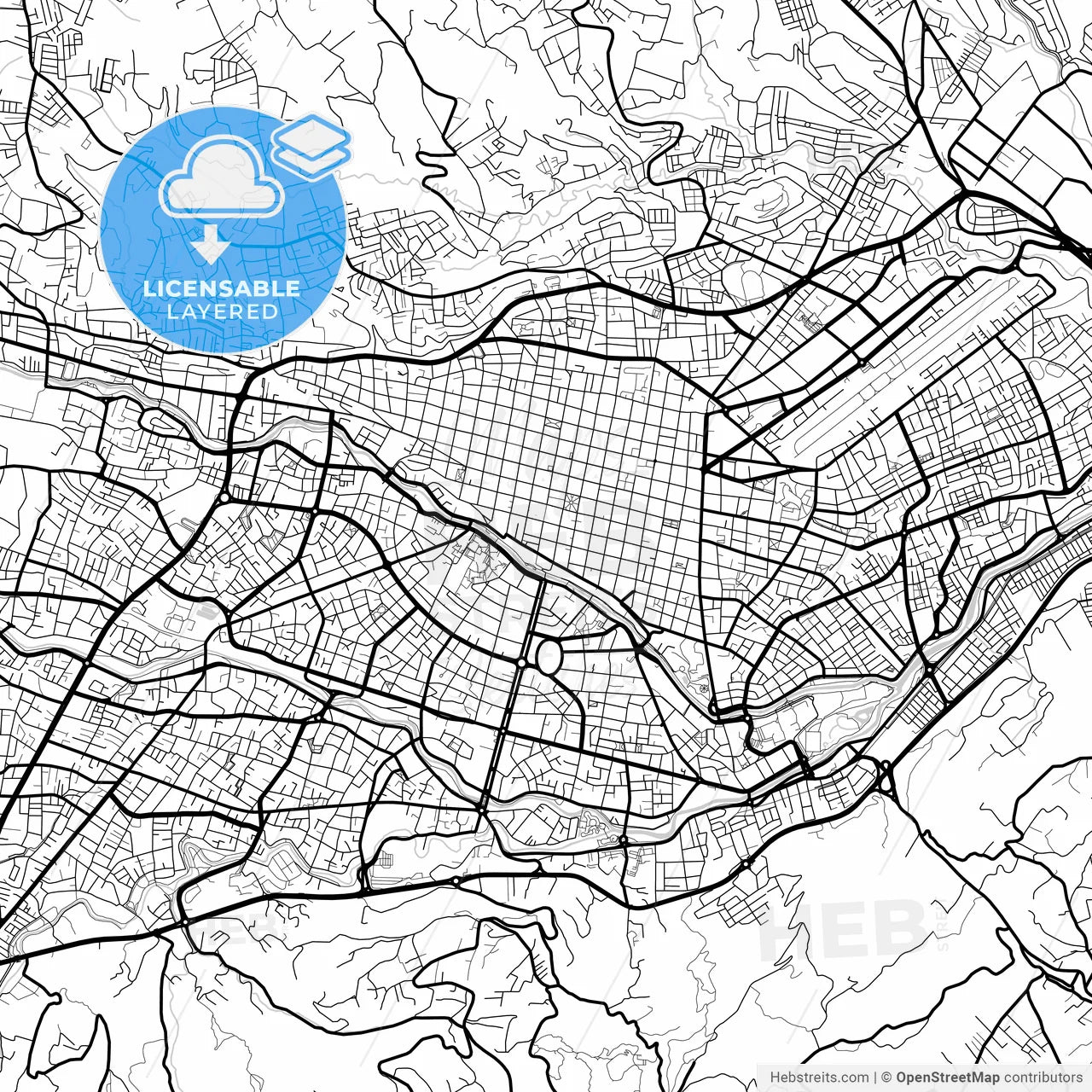 Layered PDF map of Cuenca, Ecuador
