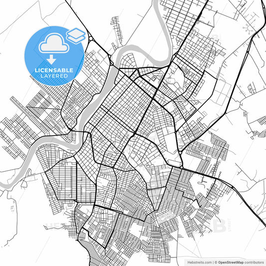 Layered PDF map of Monteria, Colombia
