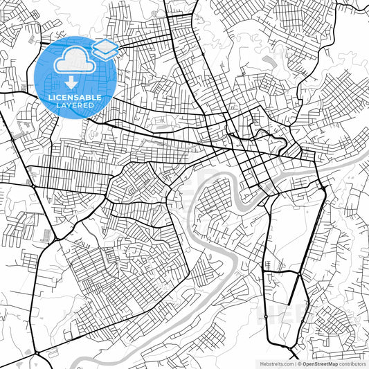 Layered PDF map of Rio Branco, Brazil