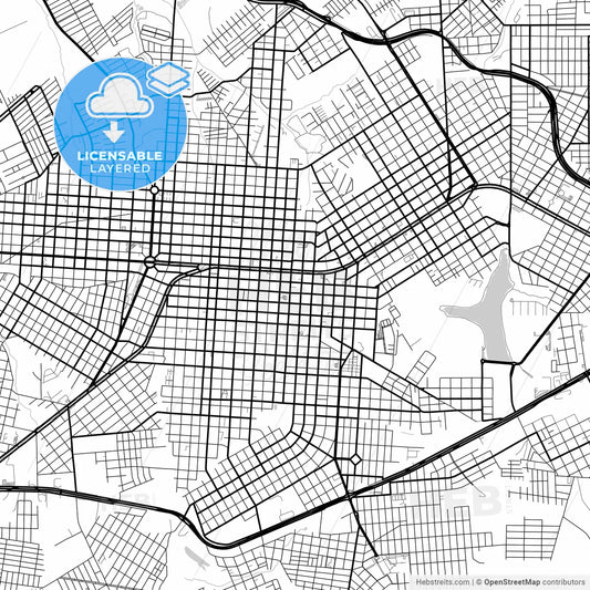 Layered PDF map of Cascavel, Brazil