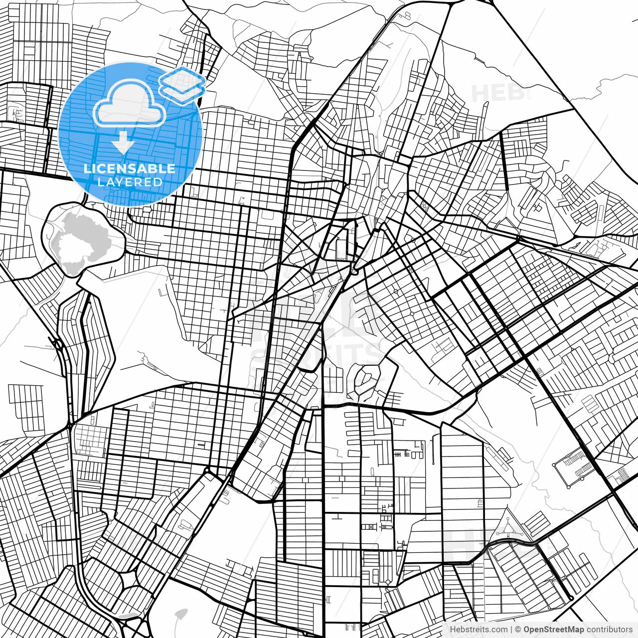 Layered PDF map of Vitoria da Conquista, Brazil
