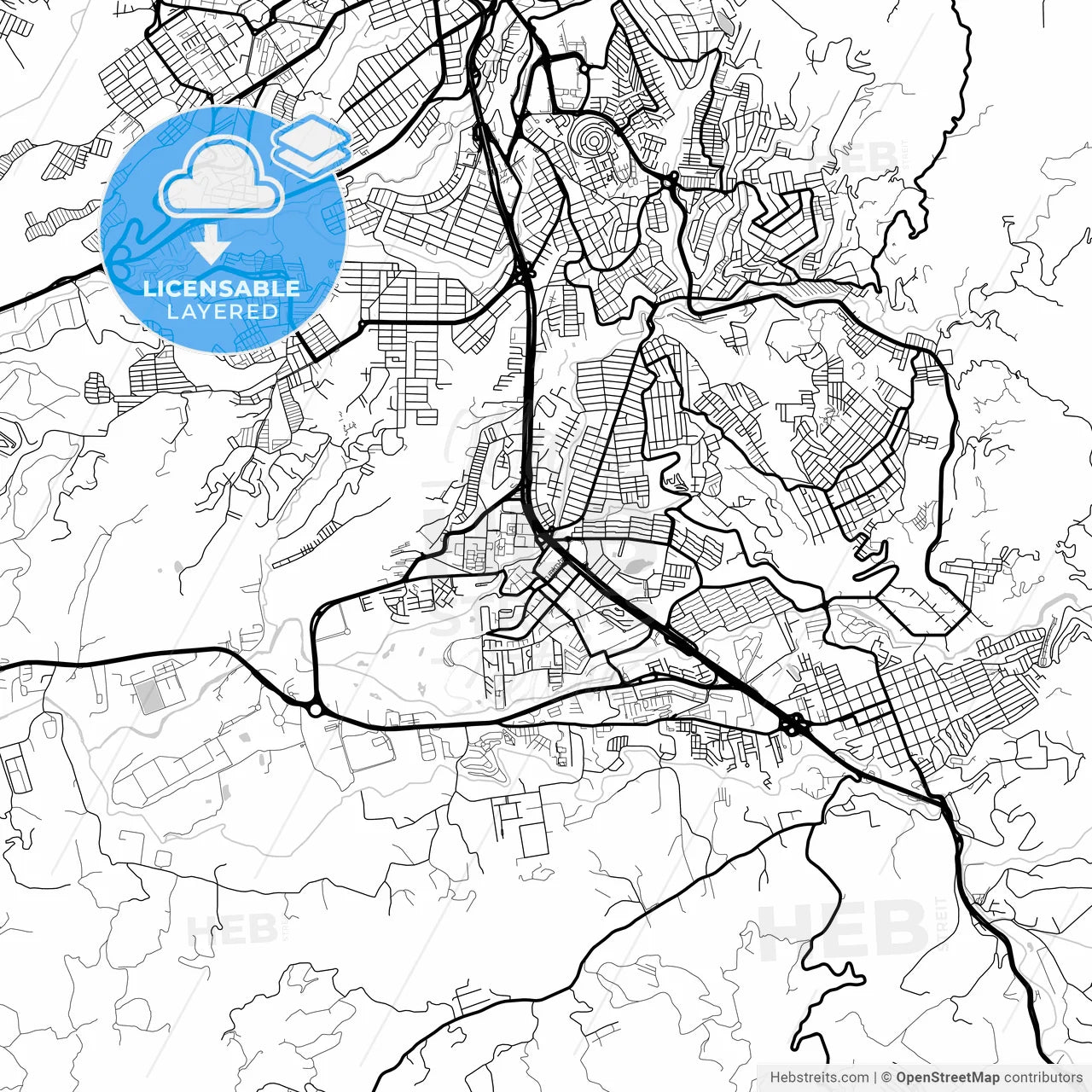 Layered PDF map of Floridablanca, Colombia
