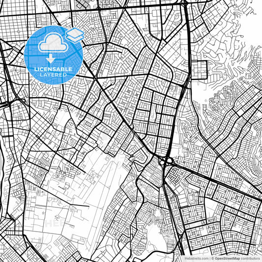 Layered PDF map of Santiago de Surco, Peru