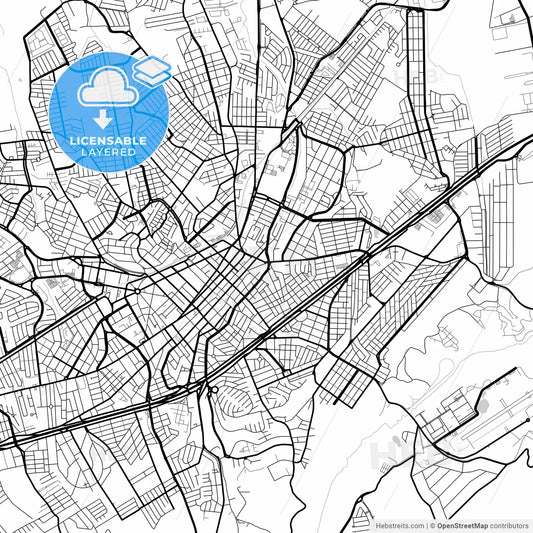 Layered PDF map of Taubate, Brazil