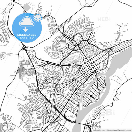 Layered PDF map of Governador Valadares, Brazil