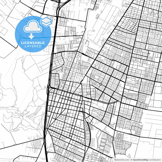 Layered PDF map of San Bernardo, Chile