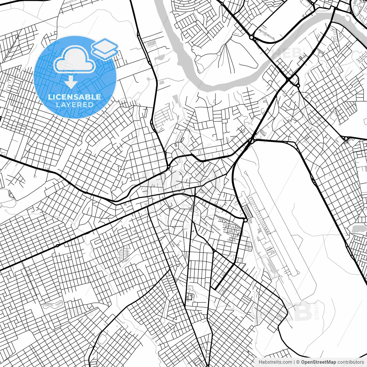 Layered PDF map of Varzea Grande, Brazil