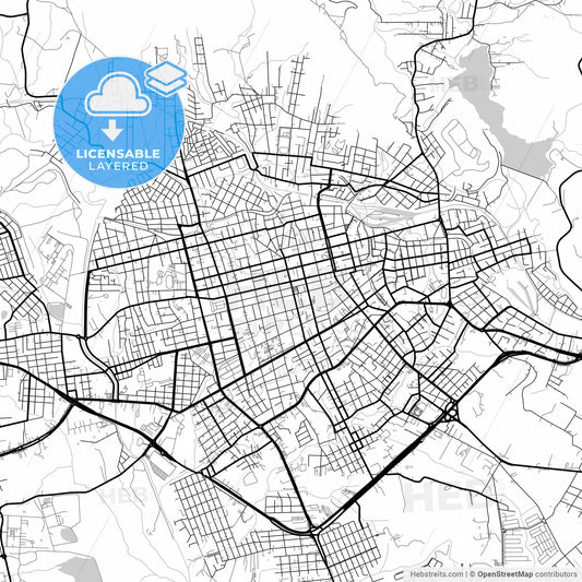 Layered PDF map of Santa Maria, Brazil