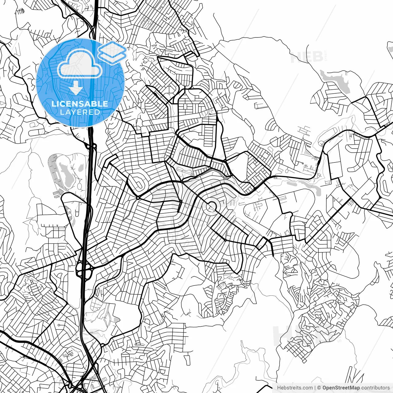 Layered PDF map of Santa Luzia, Brazil